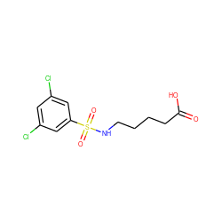 O=C(O)CCCCNS(=O)(=O)c1cc(Cl)cc(Cl)c1 ZINC000070198424