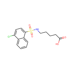 O=C(O)CCCCNS(=O)(=O)c1ccc(Cl)c2ccccc12 ZINC000274897350