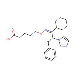 O=C(O)CCCCO/N=C(/C1CCCCC1)[C@@H](Cc1ccccc1)n1ccnc1 ZINC000013738898