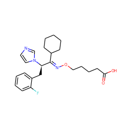 O=C(O)CCCCO/N=C(\C1CCCCC1)[C@@H](Cc1ccccc1F)n1ccnc1 ZINC000013738917