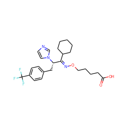 O=C(O)CCCCO/N=C(\C1CCCCC1)[C@H](Cc1ccc(C(F)(F)F)cc1)n1ccnc1 ZINC000003922273