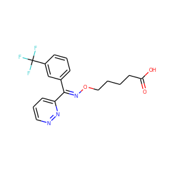 O=C(O)CCCCO/N=C(\c1cccc(C(F)(F)F)c1)c1cccnn1 ZINC000013759485