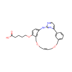 O=C(O)CCCCOc1ccc2cc1COC/C=C/COCc1cccc(c1)-c1ccnc(n1)N2 ZINC001772620369