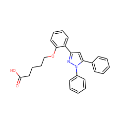 O=C(O)CCCCOc1ccccc1-c1cc(-c2ccccc2)n(-c2ccccc2)n1 ZINC000095587576