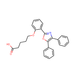 O=C(O)CCCCOc1ccccc1-c1nc(-c2ccccc2)c(-c2ccccc2)o1 ZINC000013727305