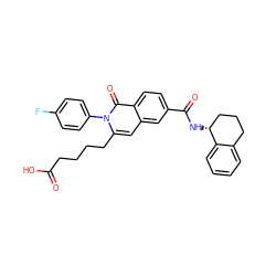 O=C(O)CCCCc1cc2cc(C(=O)N[C@@H]3CCCc4ccccc43)ccc2c(=O)n1-c1ccc(F)cc1 ZINC000223613200