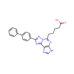 O=C(O)CCCCc1nc2[nH]cnc2c2nc(-c3ccc(-c4ccccc4)cc3)nn12 ZINC000027207375