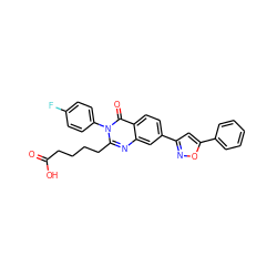 O=C(O)CCCCc1nc2cc(-c3cc(-c4ccccc4)on3)ccc2c(=O)n1-c1ccc(F)cc1 ZINC000103240725