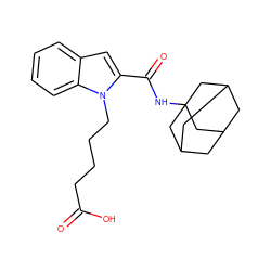 O=C(O)CCCCn1c(C(=O)NC23CC4CC(CC(C4)C2)C3)cc2ccccc21 ZINC001772635563