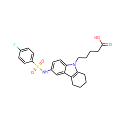 O=C(O)CCCCn1c2c(c3cc(NS(=O)(=O)c4ccc(F)cc4)ccc31)CCCC2 ZINC000028127362