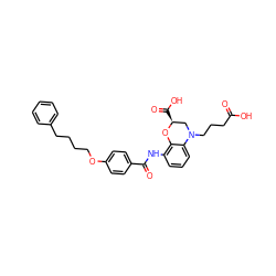 O=C(O)CCCN1C[C@H](C(=O)O)Oc2c(NC(=O)c3ccc(OCCCCc4ccccc4)cc3)cccc21 ZINC000136055743