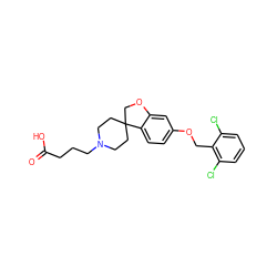 O=C(O)CCCN1CCC2(CC1)COc1cc(OCc3c(Cl)cccc3Cl)ccc12 ZINC000113579328