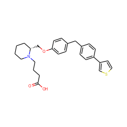 O=C(O)CCCN1CCCC[C@@H]1COc1ccc(Cc2ccc(-c3ccsc3)cc2)cc1 ZINC000034637003