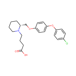 O=C(O)CCCN1CCCC[C@@H]1COc1ccc(Oc2ccc(Cl)cc2)cc1 ZINC000049089475