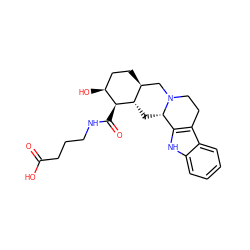 O=C(O)CCCNC(=O)[C@H]1[C@@H](O)CC[C@H]2CN3CCc4c([nH]c5ccccc45)[C@@H]3C[C@@H]21 ZINC000028525246