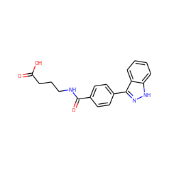 O=C(O)CCCNC(=O)c1ccc(-c2n[nH]c3ccccc23)cc1 ZINC000045483816