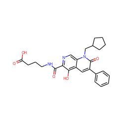 O=C(O)CCCNC(=O)c1ncc2c(cc(-c3ccccc3)c(=O)n2CC2CCCC2)c1O ZINC000169711101