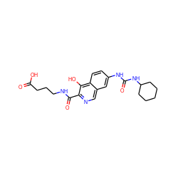 O=C(O)CCCNC(=O)c1ncc2cc(NC(=O)NC3CCCCC3)ccc2c1O ZINC000146750664