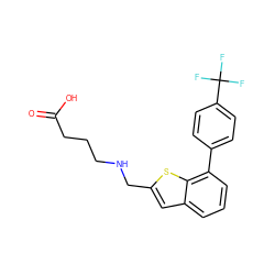 O=C(O)CCCNCc1cc2cccc(-c3ccc(C(F)(F)F)cc3)c2s1 ZINC001772579030