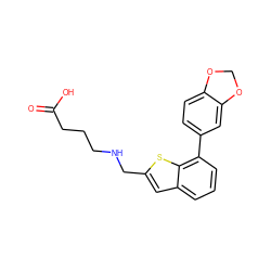 O=C(O)CCCNCc1cc2cccc(-c3ccc4c(c3)OCO4)c2s1 ZINC001772630919