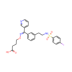 O=C(O)CCCO/N=C(/c1cccnc1)c1cccc(CCNS(=O)(=O)c2ccc(I)cc2)c1 ZINC000027761083