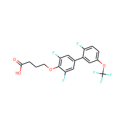 O=C(O)CCCOc1c(F)cc(-c2cc(OC(F)(F)F)ccc2F)cc1F ZINC001772581486