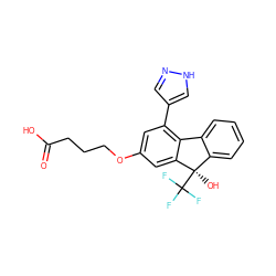 O=C(O)CCCOc1cc(-c2cn[nH]c2)c2c(c1)[C@](O)(C(F)(F)F)c1ccccc1-2 ZINC000144867651