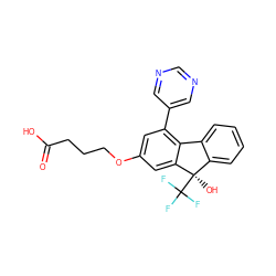 O=C(O)CCCOc1cc(-c2cncnc2)c2c(c1)[C@](O)(C(F)(F)F)c1ccccc1-2 ZINC000142077312