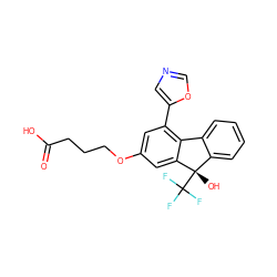 O=C(O)CCCOc1cc(-c2cnco2)c2c(c1)[C@@](O)(C(F)(F)F)c1ccccc1-2 ZINC000143456223