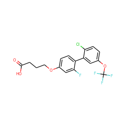 O=C(O)CCCOc1ccc(-c2cc(OC(F)(F)F)ccc2Cl)c(F)c1 ZINC001772620922