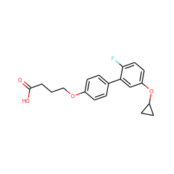 O=C(O)CCCOc1ccc(-c2cc(OC3CC3)ccc2F)cc1 ZINC001772641178