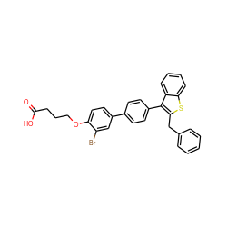 O=C(O)CCCOc1ccc(-c2ccc(-c3c(Cc4ccccc4)sc4ccccc34)cc2)cc1Br ZINC000028759114