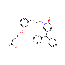 O=C(O)CCCOc1cccc(CCCn2cc(C(c3ccccc3)c3ccccc3)ccc2=O)c1 ZINC000073219472