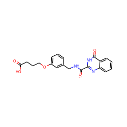 O=C(O)CCCOc1cccc(CNC(=O)c2nc3ccccc3c(=O)[nH]2)c1 ZINC000114402101