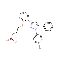 O=C(O)CCCOc1ccccc1-c1cc(-c2ccccc2)n(-c2ccc(Br)cc2)n1 ZINC000095590893