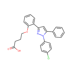 O=C(O)CCCOc1ccccc1-c1cc(-c2ccccc2)n(-c2ccc(Cl)cc2)n1 ZINC000095590524