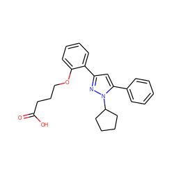 O=C(O)CCCOc1ccccc1-c1cc(-c2ccccc2)n(C2CCCC2)n1 ZINC000095591534