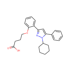 O=C(O)CCCOc1ccccc1-c1cc(-c2ccccc2)n(C2CCCCC2)n1 ZINC000095592306