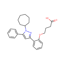 O=C(O)CCCOc1ccccc1-c1cc(-c2ccccc2)n(C2CCCCCC2)n1 ZINC000095591592