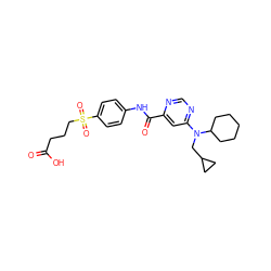 O=C(O)CCCS(=O)(=O)c1ccc(NC(=O)c2cc(N(CC3CC3)C3CCCCC3)ncn2)cc1 ZINC000141296253