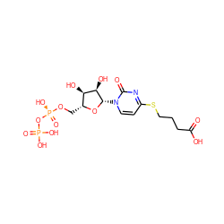 O=C(O)CCCSc1ccn([C@@H]2O[C@H](CO[P@@](=O)(O)OP(=O)(O)O)[C@@H](O)[C@H]2O)c(=O)n1 ZINC000035033760