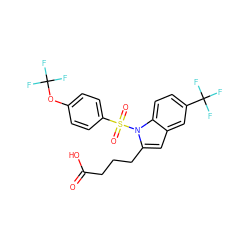 O=C(O)CCCc1cc2cc(C(F)(F)F)ccc2n1S(=O)(=O)c1ccc(OC(F)(F)F)cc1 ZINC001772650817