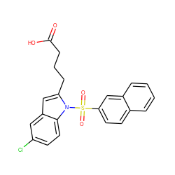 O=C(O)CCCc1cc2cc(Cl)ccc2n1S(=O)(=O)c1ccc2ccccc2c1 ZINC000204920335