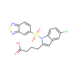 O=C(O)CCCc1cc2cc(Cl)ccc2n1S(=O)(=O)c1ccc2nsnc2c1 ZINC000204897389