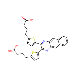 O=C(O)CCCc1ccc(-c2nc3cc4ccccc4cc3nc2-c2ccc(CCCC(=O)O)s2)s1 ZINC000028466213