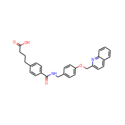 O=C(O)CCCc1ccc(C(=O)NCc2ccc(OCc3ccc4ccccc4n3)cc2)cc1 ZINC000013804893