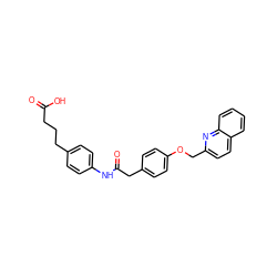 O=C(O)CCCc1ccc(NC(=O)Cc2ccc(OCc3ccc4ccccc4n3)cc2)cc1 ZINC000013804879