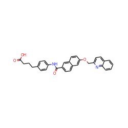 O=C(O)CCCc1ccc(NC(=O)c2ccc3cc(OCc4ccc5ccccc5n4)ccc3c2)cc1 ZINC000013804803