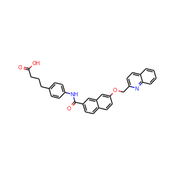 O=C(O)CCCc1ccc(NC(=O)c2ccc3ccc(OCc4ccc5ccccc5n4)cc3c2)cc1 ZINC000013804742