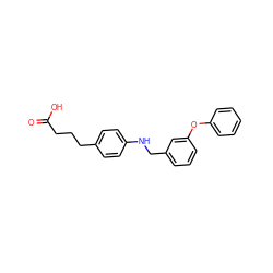 O=C(O)CCCc1ccc(NCc2cccc(Oc3ccccc3)c2)cc1 ZINC000014978931